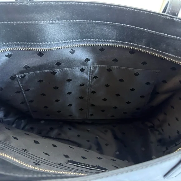 Kate Spade Janie Black Leather Medium Tote zip closure - Picture 9 of 9